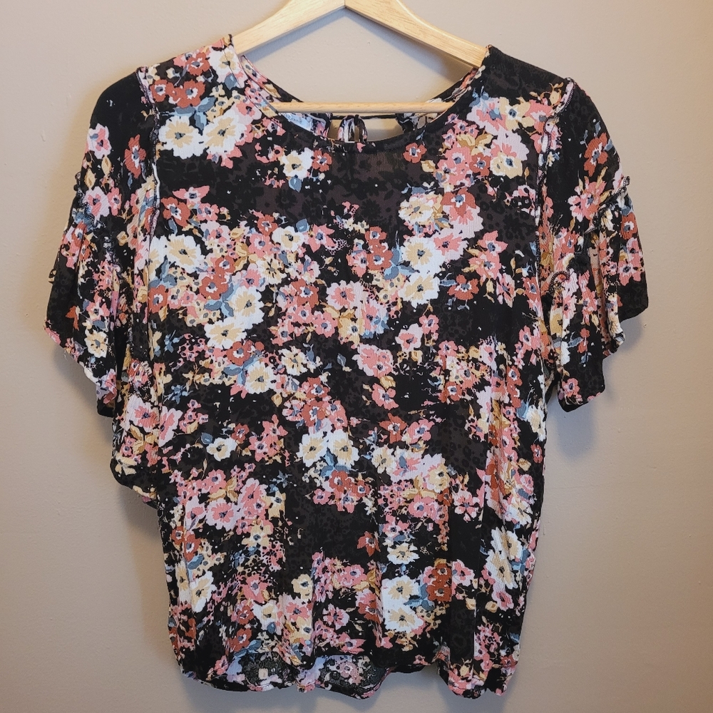 Maurices Black and Floral Top